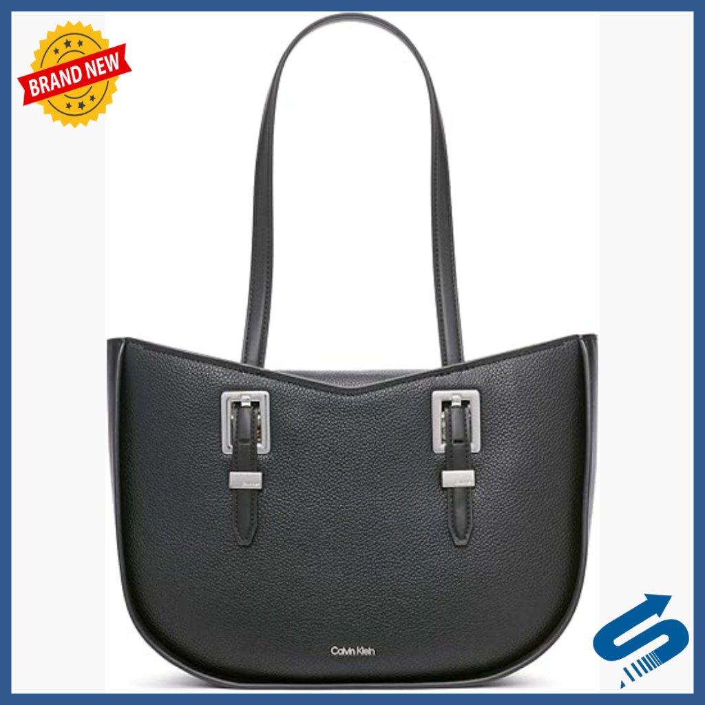 Vegan Leather East West Tote With Multiple Pockets For Day Or Night